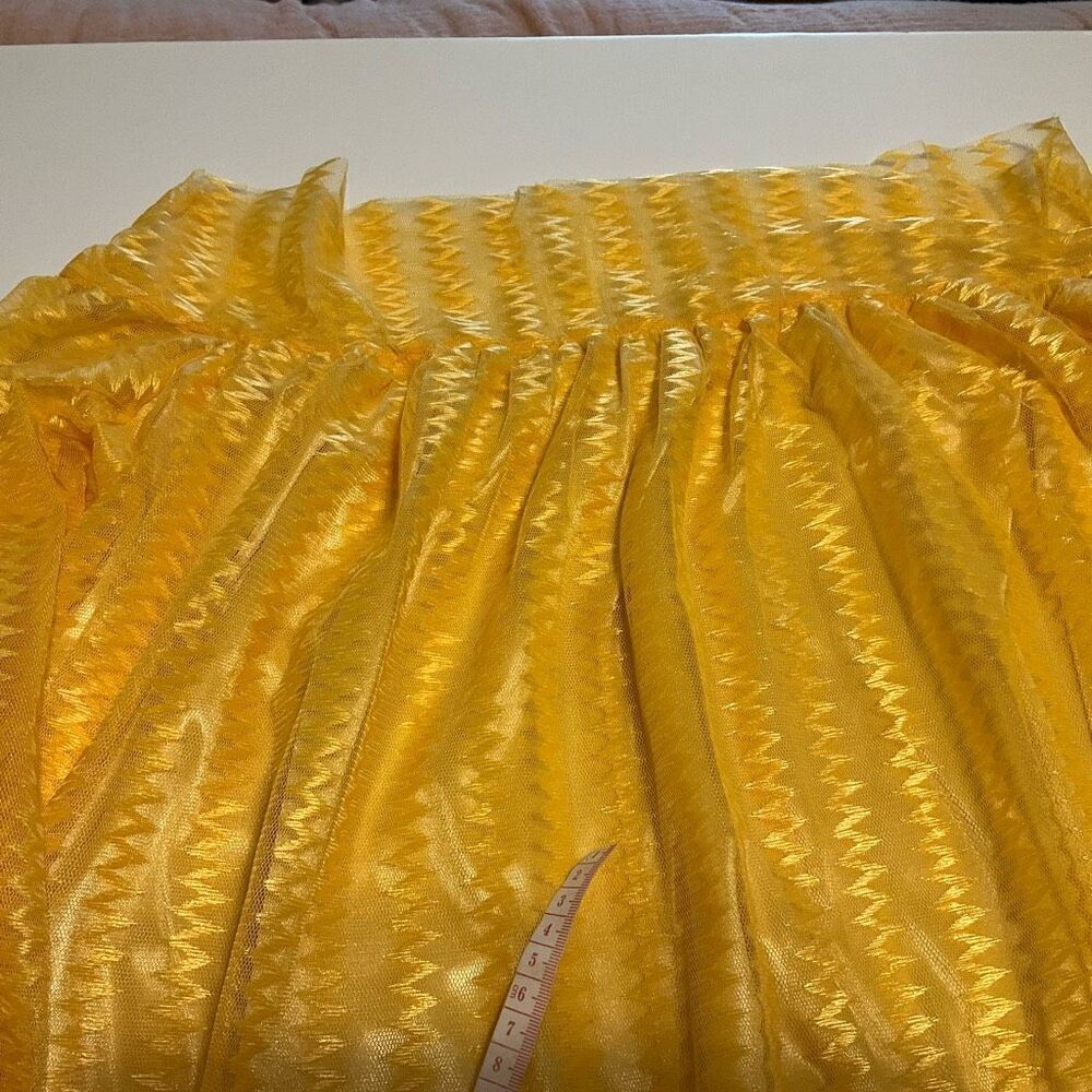 Lace overlay Sheer ZigZag Off Shoulder Pullover Minidress, L. Marigold! Volup! - Picture 16 of 16